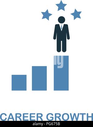 La croissance de carrière l'icône de création. Simple illustration. La carrière de l'icône collection des ressources humaines. Deux couleurs pour le web de l'élément, applications, logiciels, prin Illustration de Vecteur