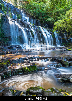 Nouvelle Zélande, île du Sud, Catlins, Purakaunui Falls Banque D'Images