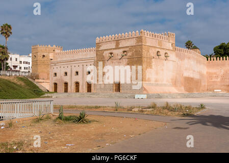 Jardins andalous wall, Rabat, Maroc. Une partie de la Kasbah des Oudaias Banque D'Images