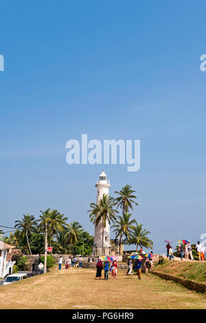 Vue verticale du phare à Galle, au Sri Lanka. Banque D'Images