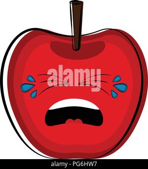 Apple personnage emote pleurer Illustration de Vecteur