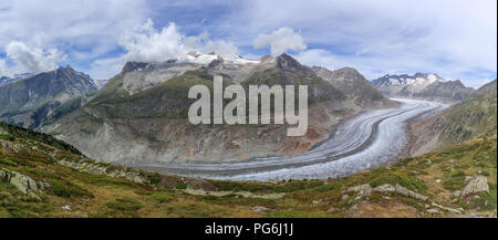 Vue sur le glacier d'Aletsch en Suisse Banque D'Images