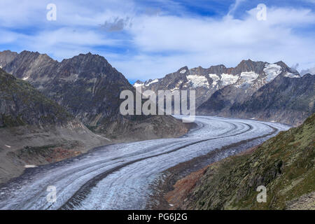 Vue sur le glacier d'Aletsch en Suisse Banque D'Images