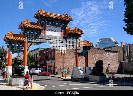 Pagode dans Chinatown, Portland, Oregon, USA Banque D'Images