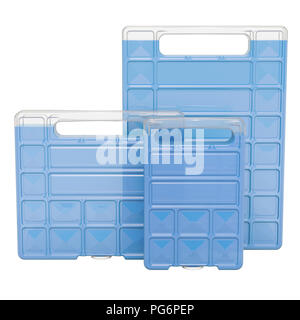 Congélateur refroidisseur blocs pour boîtes ou sacs, rendu 3D isolé sur fond blanc Banque D'Images