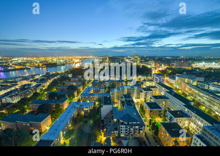 Allemagne, Hambourg, paysage urbain dans la soirée Banque D'Images