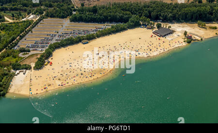 Plage la plus populaire de la région de la Ruhr est située à Silver Lake II à Haltern am See, le sable et l'eau des Caraïbes, sentiment, Lido, l'eau turquoise, les baigneurs, Banque D'Images