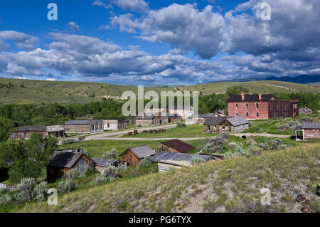 Vue panoramique de Bannack Ghost Town dans le Montana, aux États-Unis Banque D'Images