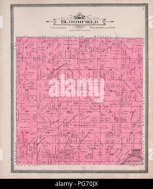 Atlas de Waushara Comté (Wisconsin) - contenant des cartes des villages, villes et cantons du comté, des cartes d'état et de United States. Banque D'Images