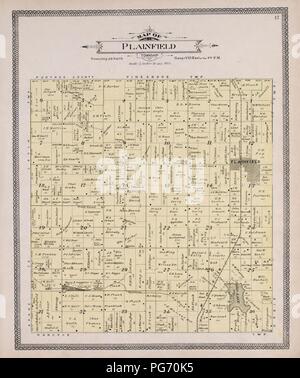 Atlas de Waushara Comté (Wisconsin) - contenant des cartes des villages, villes et cantons du comté, des cartes d'état et de United States. Banque D'Images