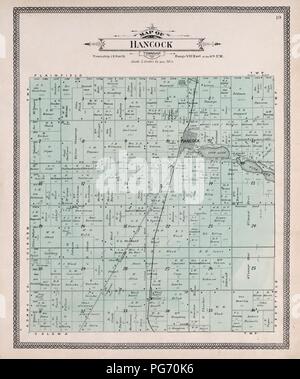 Atlas de Waushara Comté (Wisconsin) - contenant des cartes des villages, villes et cantons du comté, des cartes d'état et de United States. Banque D'Images