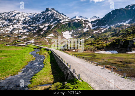 La Suisse, Canton d'Uri, Tremola, col du Gothard Banque D'Images