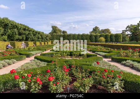 La Roseraie, jardins du château de Rosenborg, Copenhague, Danemark Banque D'Images