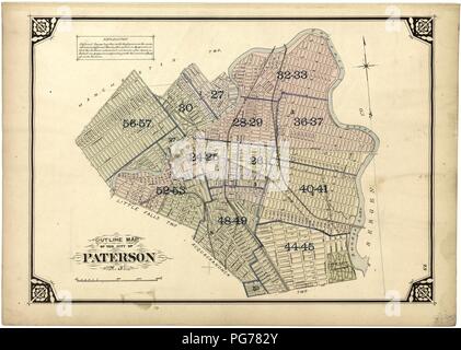 Atlas du comté de Passaic, New Jersey - à partir de relevés réels de chaque ville et village sous la supervision de l'éditeurs, assistés par des ingénieurs capables de Paterson. Banque D'Images