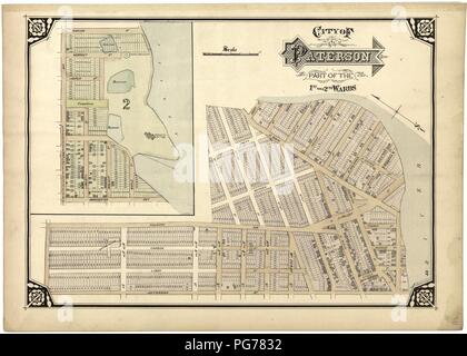 Atlas du comté de Passaic, New Jersey - à partir de relevés réels de chaque ville et village sous la supervision de l'éditeurs, assistés par des ingénieurs capables de Paterson. Banque D'Images