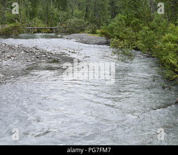 Bertha Creek qui la traverse Banque D'Images