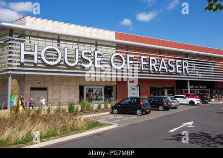 Stock photo datée du 21 août 2018 présente le House of Fraser department store à Rushden,Northants.L'entreprise a été récemment repris par Mike Ashley. Banque D'Images