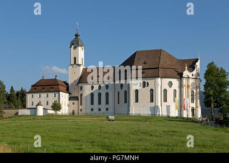 Wieskirche (église de pèlerinage de Wies) près de Steingaden, Allgaeu, Bavaria, Germany Banque D'Images