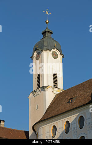 Wieskirche (église de pèlerinage de Wies) près de Steingaden, Allgaeu, Bavaria, Germany Banque D'Images