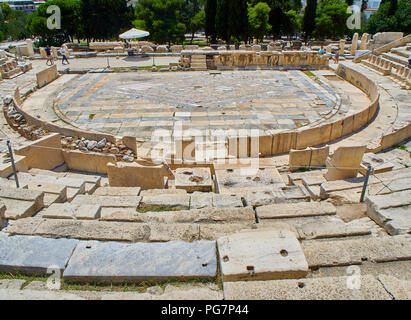 Théâtre de Dionysos Eleuthereus. Acropole d'Athènes. Région de l'Attique, en Grèce. Banque D'Images