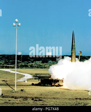 Un missile Pershing est lancé à partir de 16 complexes. Banque D'Images