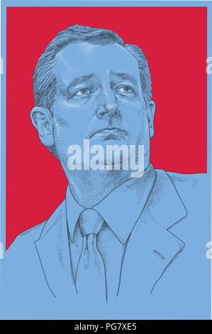 Portrait du sénateur Ted Cruz Illustration de Vecteur