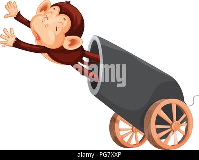 Singe mort et cannon illustration Illustration de Vecteur