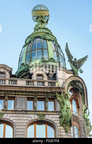 La compagnie Singer chanteuse House ou Buildingcon sur la Perspective Nevski à Saint-Pétersbourg, Russie Banque D'Images