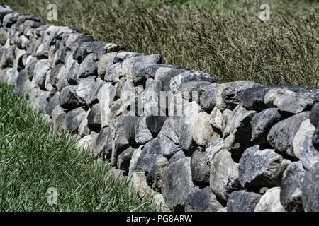 Mur en pierre des détails, Cape Cod, Massachusetts, USA. Banque D'Images