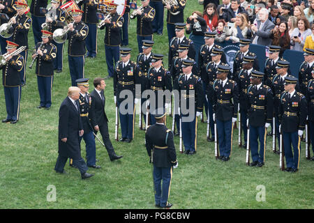 La cérémonie d'arrivée du président de la France et Mme Macron la Visite Officielle de la France Banque D'Images