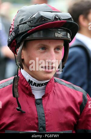 L''hippodrome de York, au Royaume-Uni. 23 août, 2018. Tom Marquand Festival 2018 Ebor Jockey hippodrome de York, l''hippodrome de York, York, Angleterre 23 août 2018 Allstar Crédit : photo library/Alamy Live News Banque D'Images