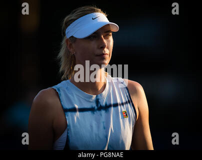 New York, USA. 24 août 2018. Maria Sharapova, de pratiques de la Russie à l'US Open 2018 Tournoi de tennis du Grand Chelem. New York, USA. Le 24 août 2018. Août 24, 2018. Credit : AFP7/ZUMA/Alamy Fil Live News Banque D'Images