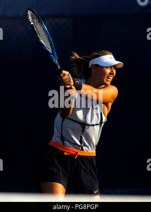 New York, USA, 24 août 2018 - US Open Tennis pratique : Maria Sharapova, la pratique aujourd'hui à la Billie Jean King National Tennis Center de Flushing Meadows, New York, que les joueurs prêts pour l'US Open qui débute lundi prochain. Crédit : Adam Stoltman/Alamy Live News Banque D'Images