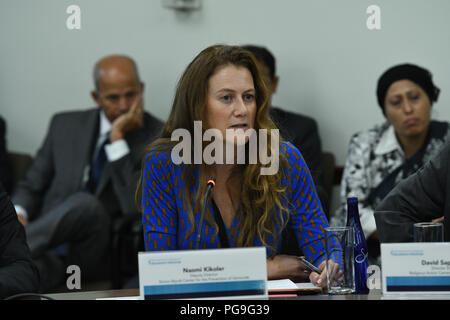 Naomi Kikoler, Directeur adjoint de l'Simon-Skjodt Centre pour la prévention du génocide, parle pendant une session au niveau ministériel pour faire avancer la liberté religieuse du Département d'État à Washington, D.C. le 25 juillet 2018. Banque D'Images