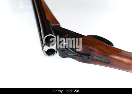 Fusil de chasse double Barrel - Détail Banque D'Images