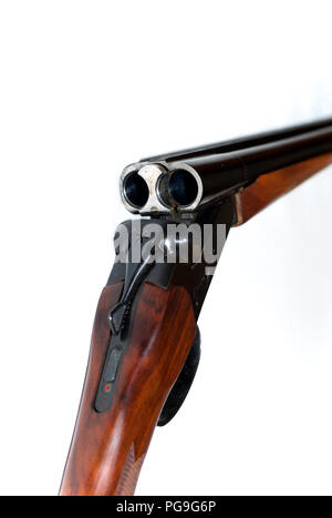 Fusil de chasse double Barrel - Détail Banque D'Images