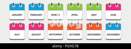 Calendrier Mois Icon Set vector illustration EPS10 Illustration de Vecteur