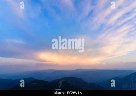 Puchberg am Schneeberg : mountain Schneeberg, nuages, Wiener Alpen, Alpes, Niederösterreich, Basse Autriche, Autriche Banque D'Images