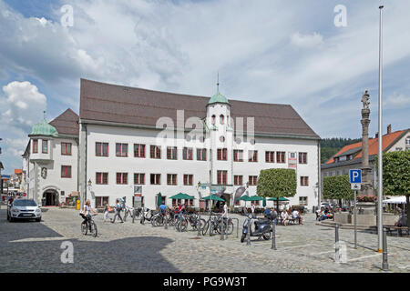 Château et La Place Marienplatz, Immenstadt, Allgaeu, Bavaria, Germany Banque D'Images