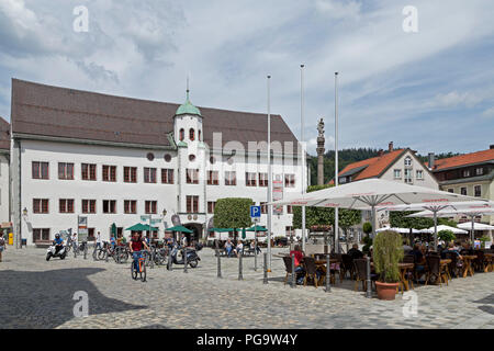 Château et La Place Marienplatz, Immenstadt, Allgaeu, Bavaria, Germany Banque D'Images