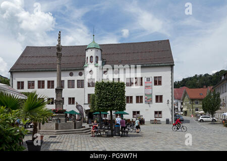 Château et La Place Marienplatz, Immenstadt, Allgaeu, Bavaria, Germany Banque D'Images