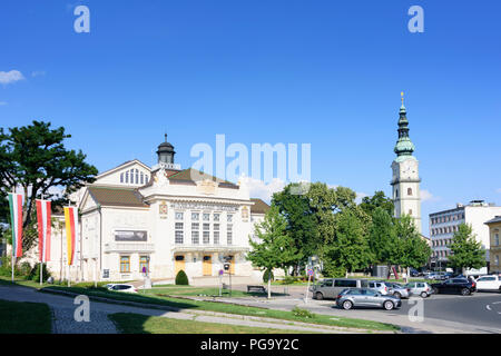 Klagenfurt am Wörthersee : théâtre Stadttheater, église paroissiale, Egyd , Kärnten, Carinthie, Autriche Banque D'Images