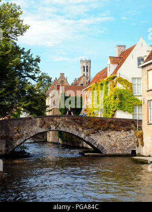 Peerdenstraat bridge - Bruges, Belgique Banque D'Images