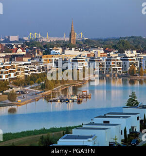 Phoenix lake, dans l'arrière parc Signal Iduna, BVB stadium, Dortmund, Ruhr, Rhénanie du Nord-Westphalie, Allemagne Banque D'Images