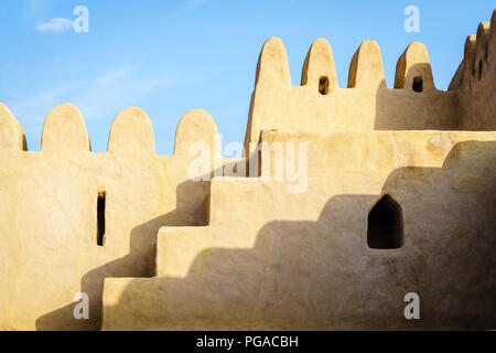 Fragment de mur Fort Al-Bithnah dans l'Émirat de Fujairah, ÉMIRATS ARABES UNIS Banque D'Images