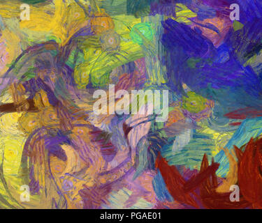 Le style de Vincent Van Gogh peinture à l'huile. Murale de style impressionnisme impression de toile art. Le surréalisme, art moderne d'arrière-plan dessiné à la main. Bon pour imprimer Banque D'Images
