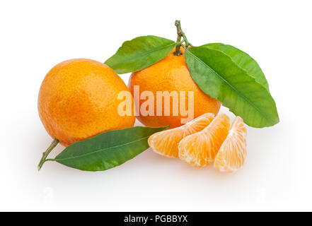 Les tangerines isolé sur fond blanc avec clipping path Banque D'Images