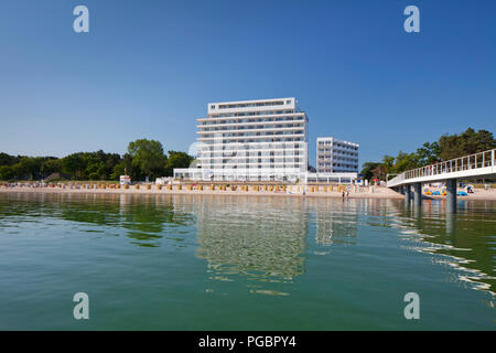 Hôtel Bellevue le long de la mer Baltique à Timmendorfer Strand / Timmendorf Plage le long de la mer Baltique, Ostholstein, Schleswig-Holstein, Allemagne Banque D'Images