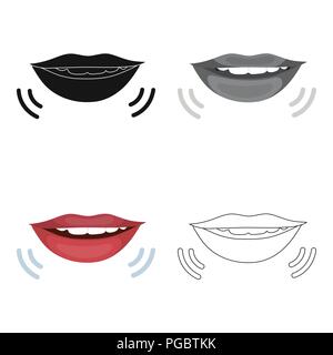 Bouche parlant dans l'icône design dessin animé isolé sur fond blanc. Interprète et traducteur stock symbol vector illustration. Illustration de Vecteur