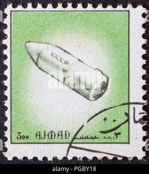 AJMAN/MANAMA - circa 1972 : timbre-poste imprimé par Ajman sur histoire de l'espace, 'Dune' vers 1972 Banque D'Images